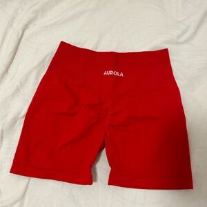 AUROLA Women's Athletic Red Shorts